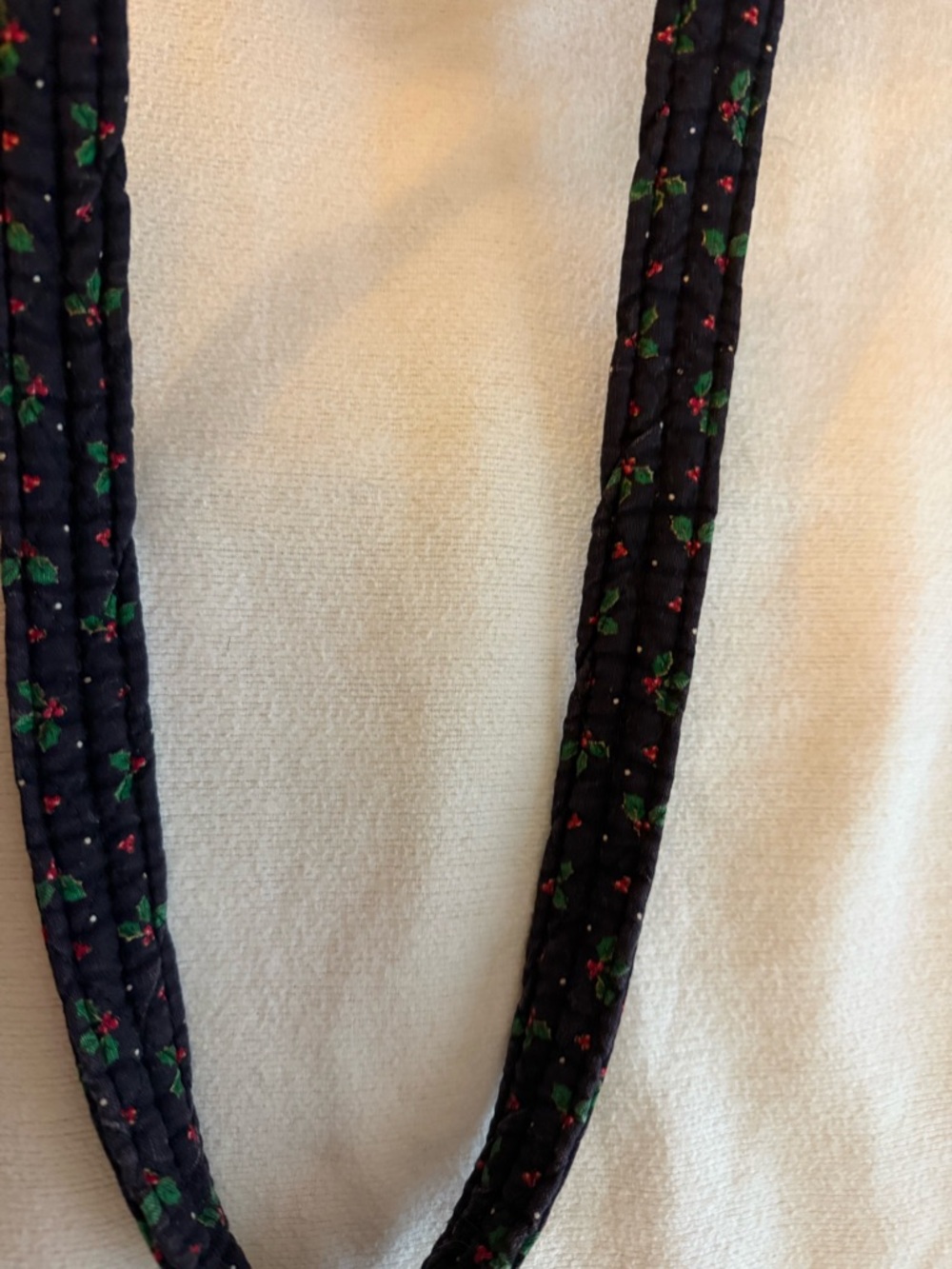 Vera Bradley Quilted Barrel Shoulder Bag - Black with Red & Green Floral Accents - Picture 5 of 9